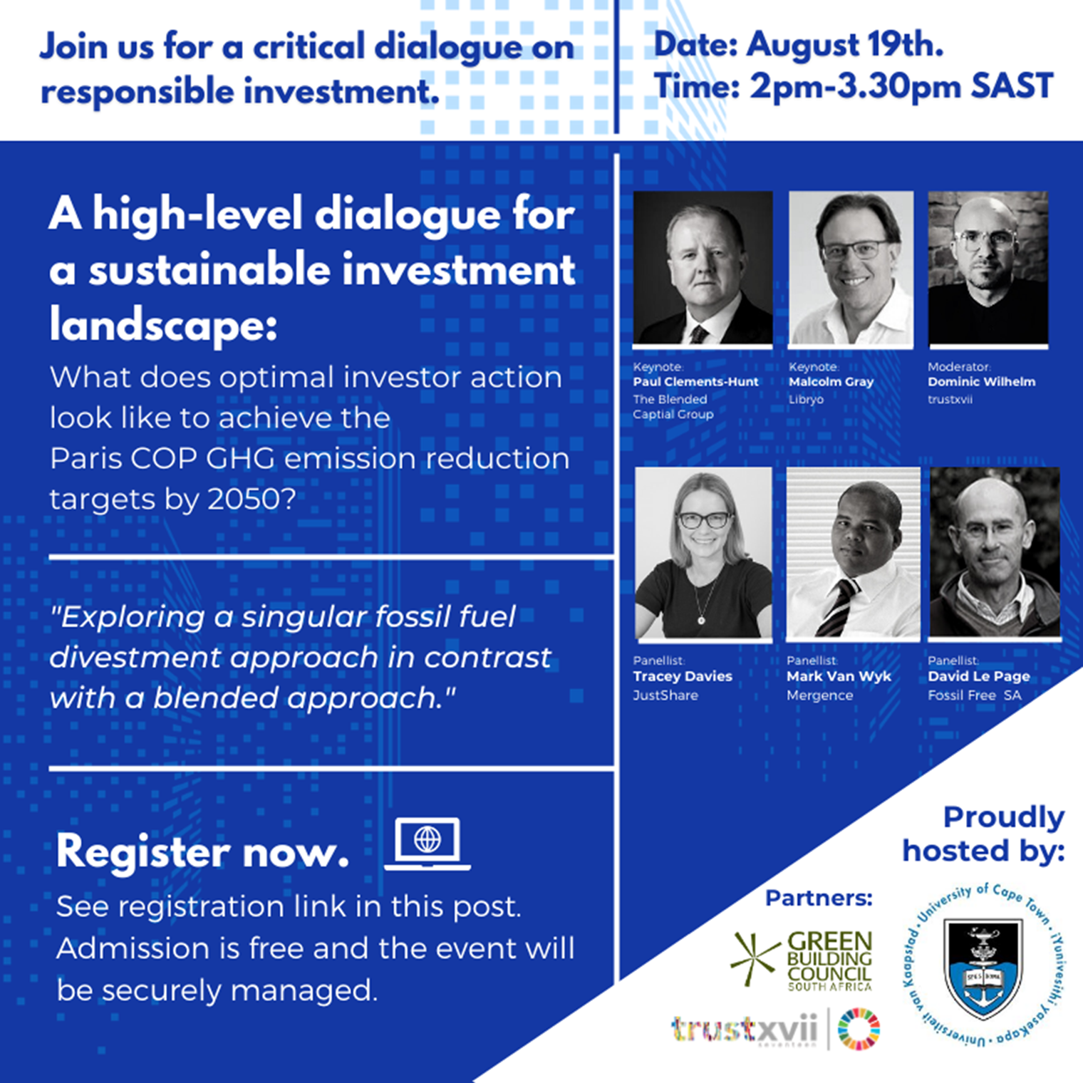 A high-level dialogue for a sustainable investment landscape