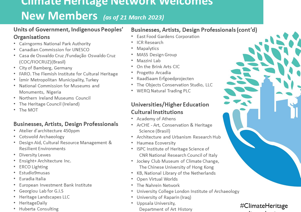 The MoCC is proud to be a member of The Climate Heritage Network