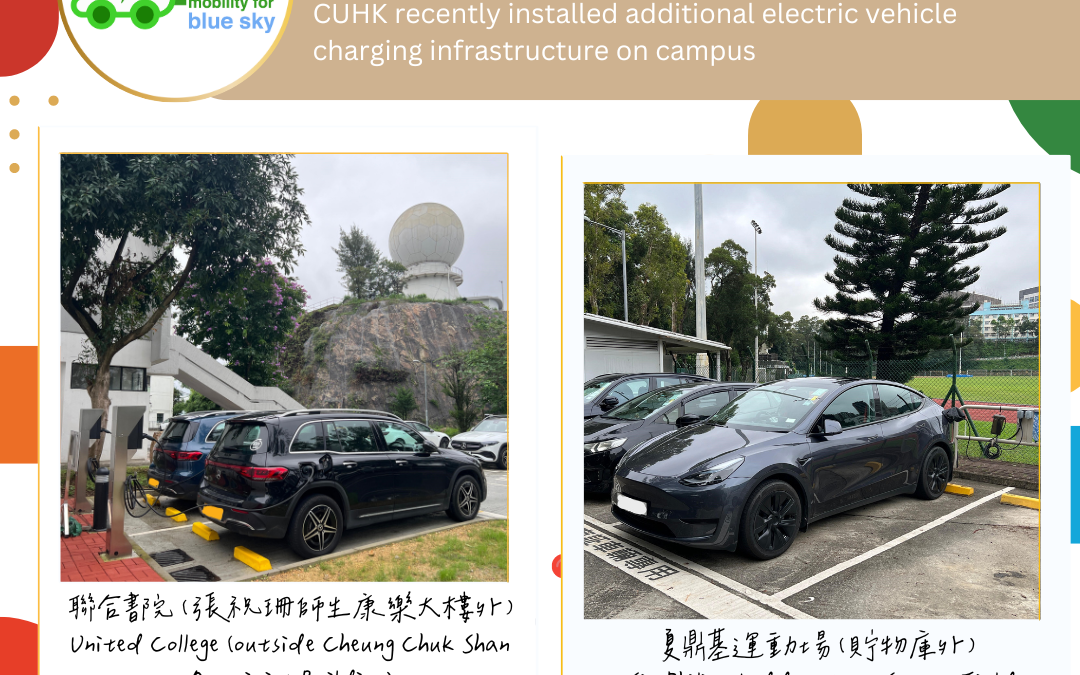 CUHK expanded electric vehicle charging facilities 中大擴充校園電動車充電設施